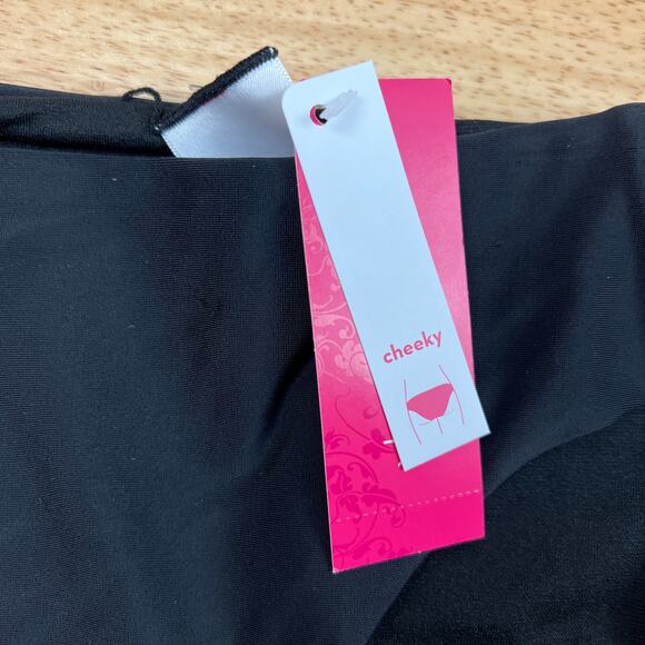 Xhilaration Juniors' Black Cheeky Bikini Swim Bottoms - Size Medium - NWT - Picture 3 of 7